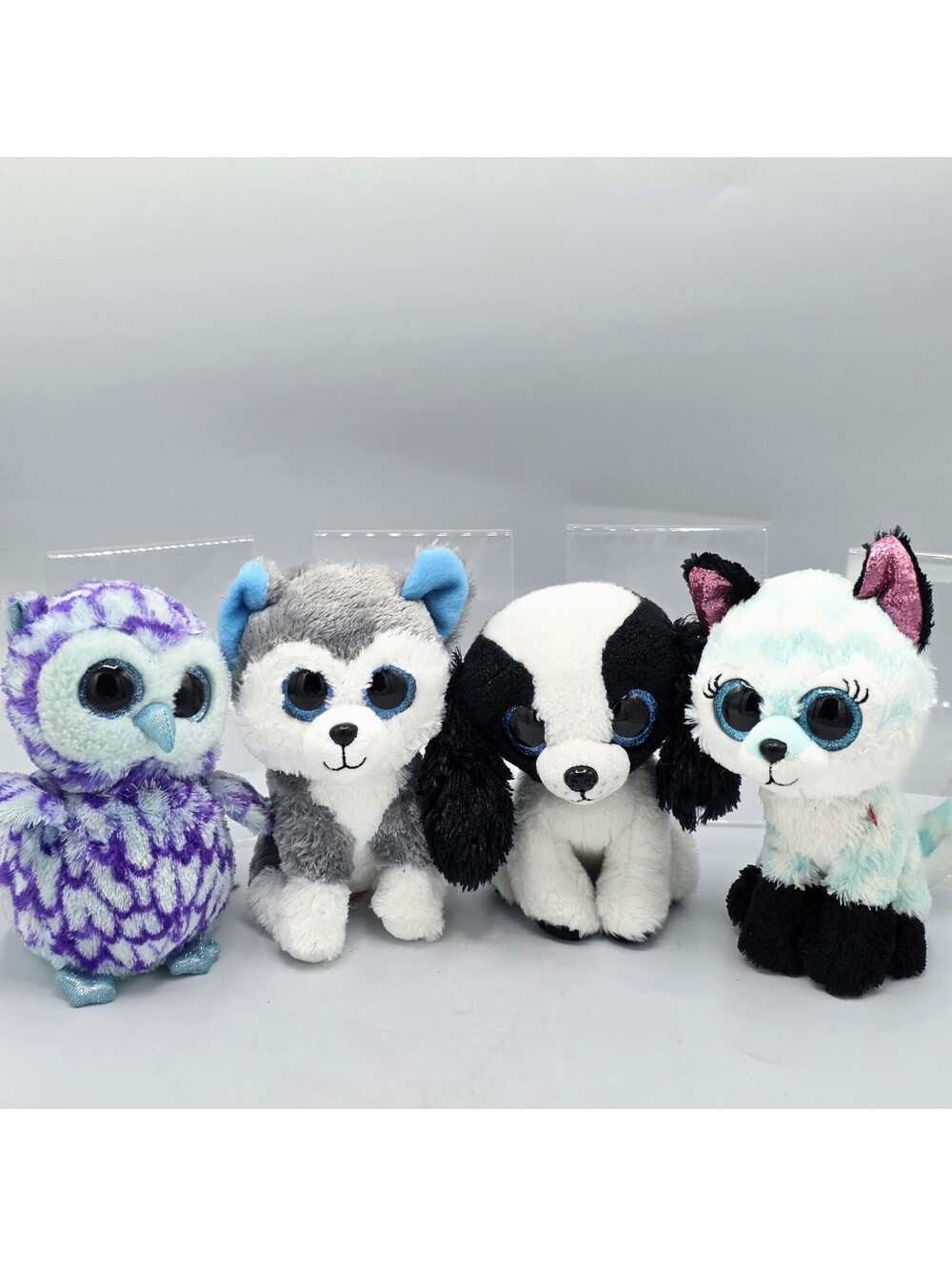 Ty Beanie Boos Plush Lot of 4 Oscar Slush Sissy Atlas 6” Owl Dog Fox